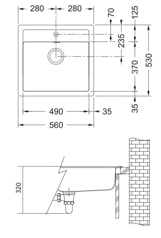 Franke Sets - Spoelbakset T13, Tectonite Spoelbak SID 610, Zwart + Keukenkraan Samoa, Chroom 114.0283.125 - Afbeelding 2