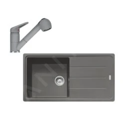 Franke Sets - Keukenset G138, Fragraniet Spoelbak BFG 611 En Keukenkraan FC 9547.424, Grijze Steen 114.0510.597