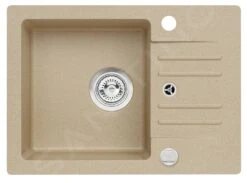 Alveus Cortina - Granieten Spoelbak 580x420 Mm, Met Draaiknopbediening, Beige 1117077