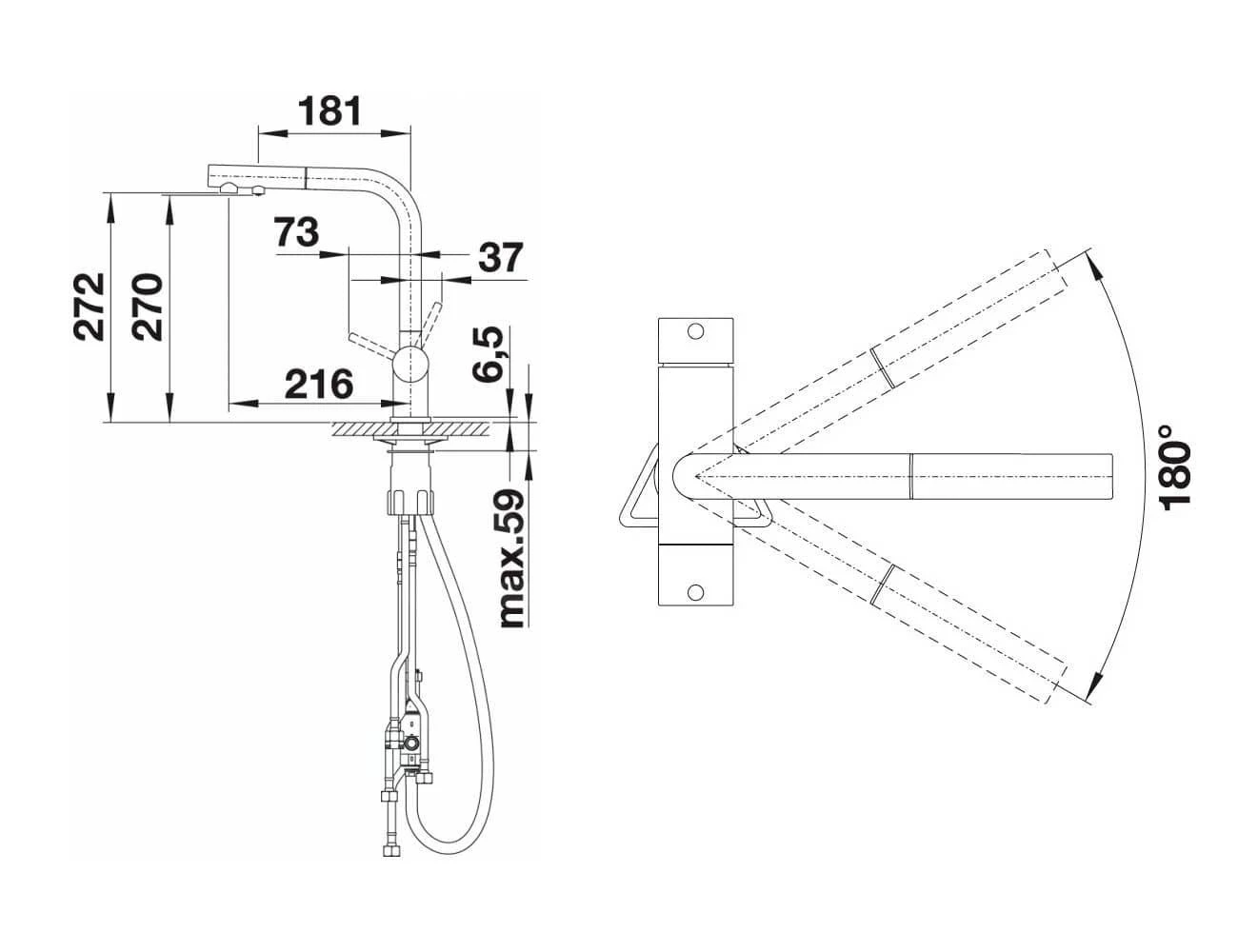 Blanco Fontas S II - Keukenkraan Met Uittrekbare Handdouche En Filter, Rvs 525199 - Afbeelding 2