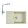 Franke Sets - Set T87, Tectonite Spoelbak S2D 611-78 XL En Kraan Samoa, Beige/chroom 143.0675.735