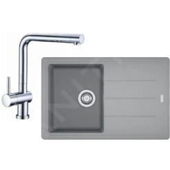 Franke Sets - Spoelbakset G97, BFG 611-78 Graniet Spoelbak, Steengrijs + Keukenkraan SAMOA, Chroom 114.0439.156