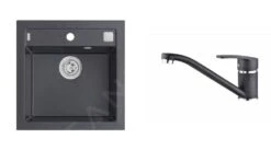 Alveus Sets - Set Spoelbak Formic 20 En Keukenkraan Nina, Carbon SETA071