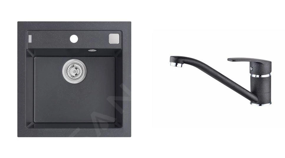 Alveus Sets - Set Spoelbak Formic 20 En Keukenkraan Nina, Carbon SETA071