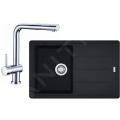 Franke Sets - Spoelbakset G97, BFG 611-78 Graniet Spoelbak, Onyx + Keukenkraan SAMOA, Chroom 114.0439.152