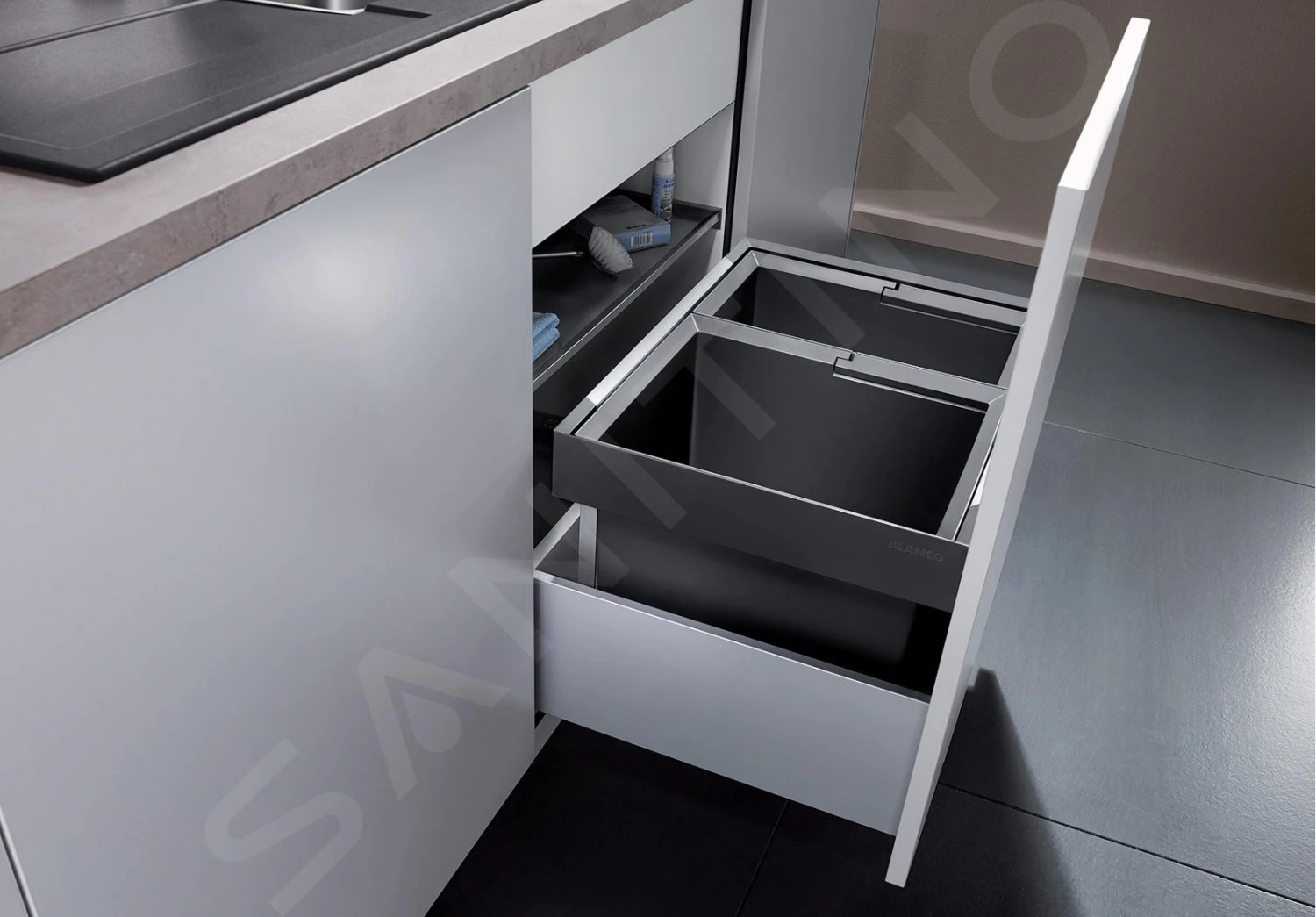 Blanco Flexon II - Afvalsorteersysteem, Met Scheidingswand, Inhoud 49 L 521471 - Afbeelding 4