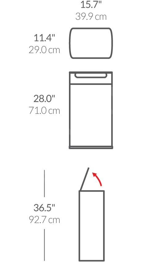 Simplehuman Afvalemmers - Afvalbak 40 L, Touch-bar, Gebrosteld Rvs CW2014 - Afbeelding 2