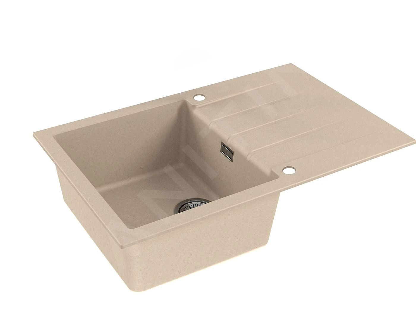 Alveus Cadit - Granieten Spoelbak 790x500 Mm, Met Draaiknopbediening, Terra 1132023 - Afbeelding 3