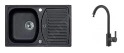 Alveus Sets - Set Spoelbak Record 30 En Keukenkraan Tonia, Carbon SETA113