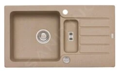 Alveus Niagara - Granieten Spoelbak 780x435 Mm, Met Draaiknopbediening, Beige 1089486