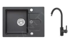 Alveus Sets - Set Granieten Spoelbak Cortina 10 En Keukenkraan Tonia, Carbon SETA21010