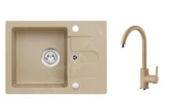 Alveus Sets - Set Granieten Spoelbak Cortina 10 En Keukenkraan Tonia, Beige SETA21009