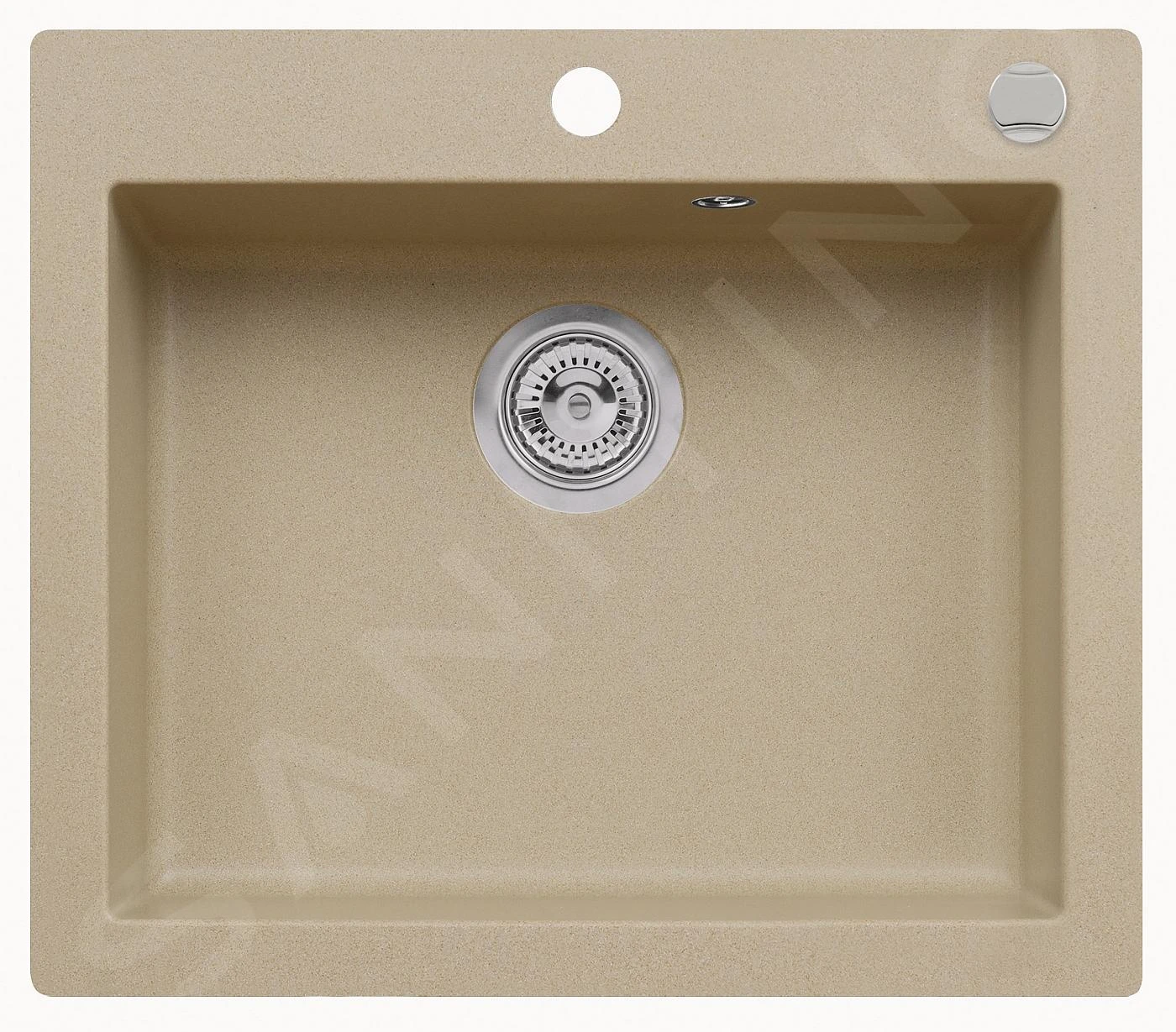 Alveus Cortina - Granieten Spoelbak 570x500 Mm, Met Draaiknopbediening, Beige 1133446