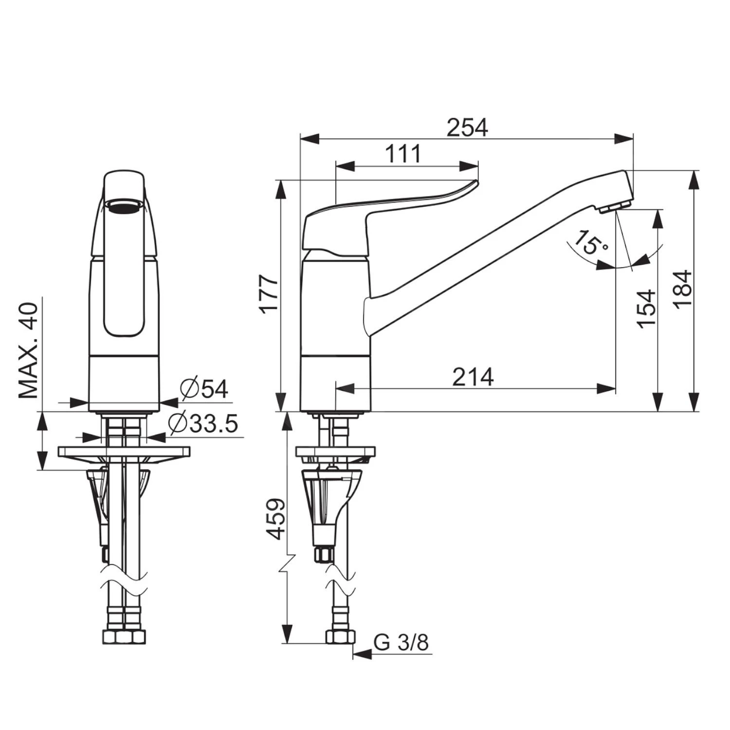 Hansa Care - Keukenkraan, Chroom 46102206 - Afbeelding 2