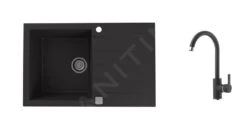 Alveus Sets - Set Granieten Spoelbak Cadit 20 En Keukenkraan Tonia, Carbon SETA20014