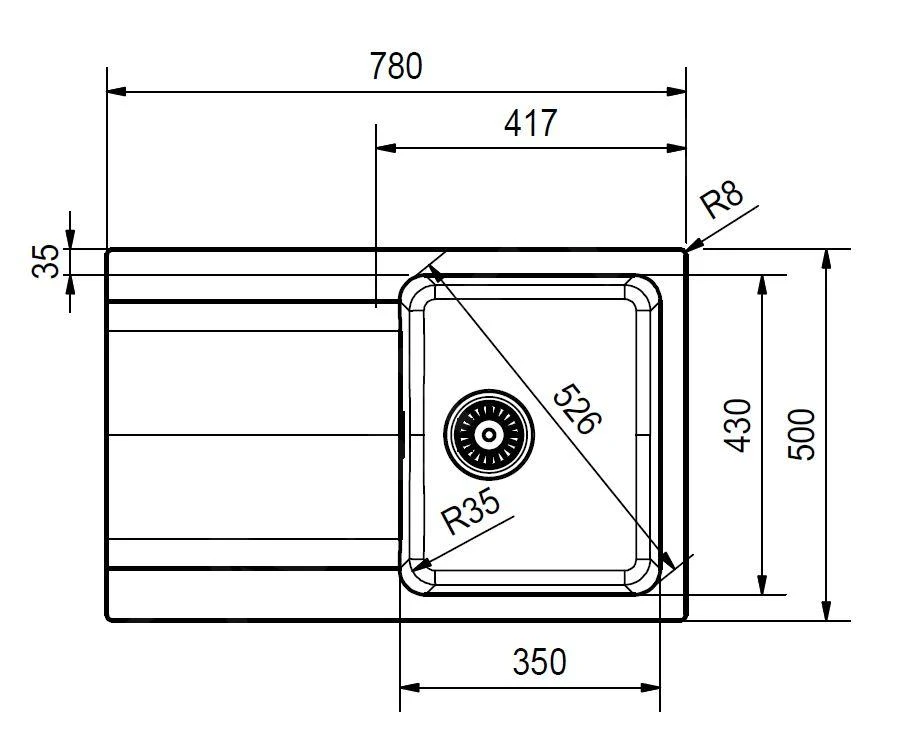 Franke Sirius 2.0 - Tectonite Spoelbak S2D 611-78, 780x500 Mm, Beige 143.0670.896 - Afbeelding 2