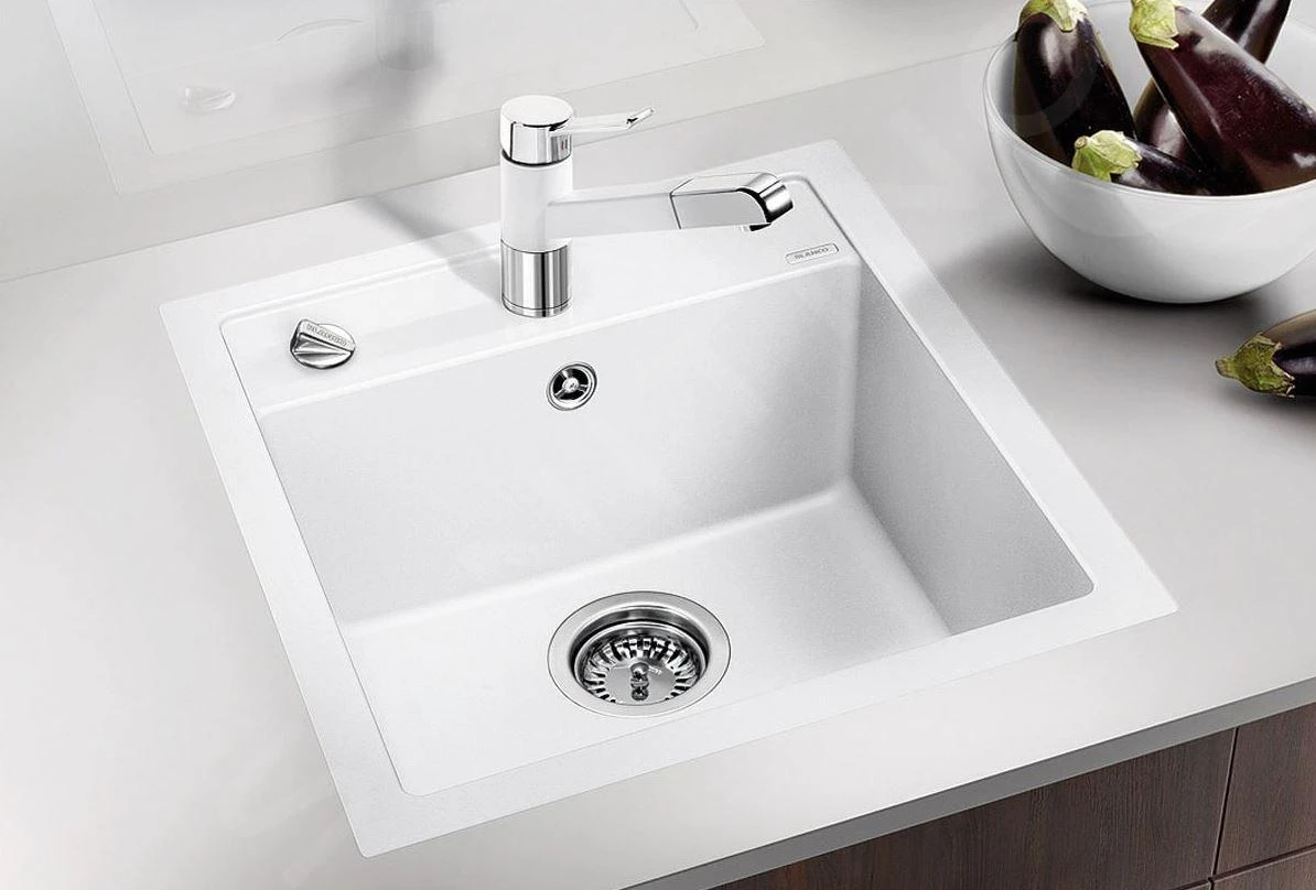 Blanco Dalago 5 - Silgranit Spoelbak, 515x510 Mm, Draaiknopbediening, Wit 518524 - Afbeelding 3
