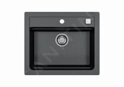 Alveus Atrox - Granieten Spoelbak 590x500 Mm, Met Draaiknopbediening, Carbon 1131996