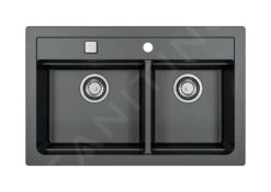 Alveus Atrox - Granieten Spoelbak 790x500 Mm, Met Draaiknopbediening, Carbon 1132002