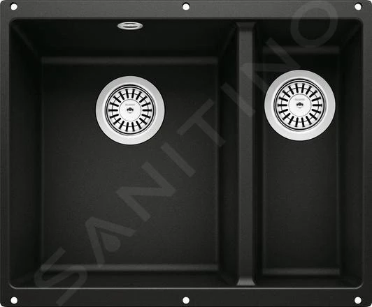 Blanco Rotan 340/160 - Silgranit Spoelbak, 555x460 Mm, Zwart 526096