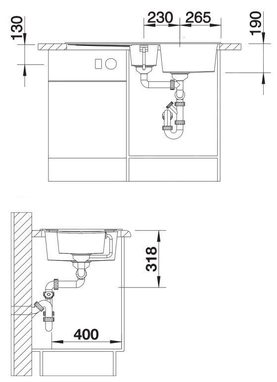 Blanco Metra 6 - Silgranit Spoelbak, 1000x500 Mm, Met Draaiknopbediening, Koffie 515045 - Afbeelding 3