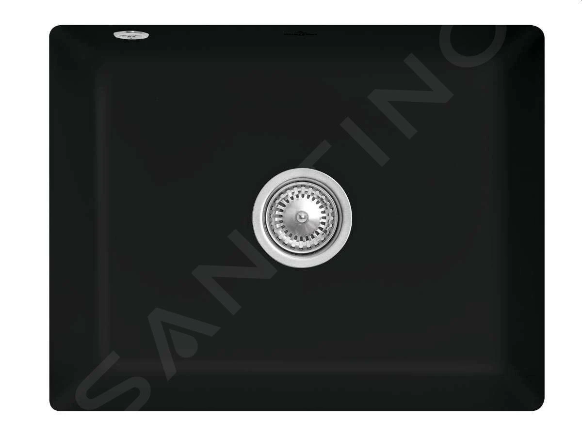 Villeroy & Boch Subway - Keramische Spoelbak 545x440 Mm Incl. Afvoergarnituur, CeramicPlus, Ebony 331001S5