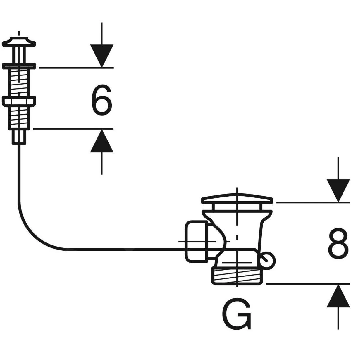 Geberit Toebehoren - Spoelbakaansluitingen En Draaibediening G 1 1/2, Glanzend Chroom 152.931.20.1 - Afbeelding 2
