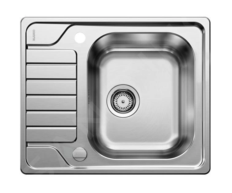 Blanco Dinas 45 - Spoelbak, 605x500 Mm, Met Afvoerbediening, Geborsteld Rvs 525123