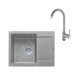 Franke Sets - Keukenset G166, Fragraniet Spoelbak MRG 611-62 En Keukenkraan FP 9000.084, Grijze Steen 114.0587.936