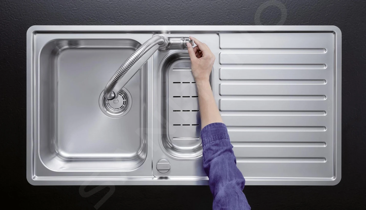 Blanco Solenta S - Wastafelkraan Met Flexibele Arm En Sproeikop, Chroom 522404 - Afbeelding 5