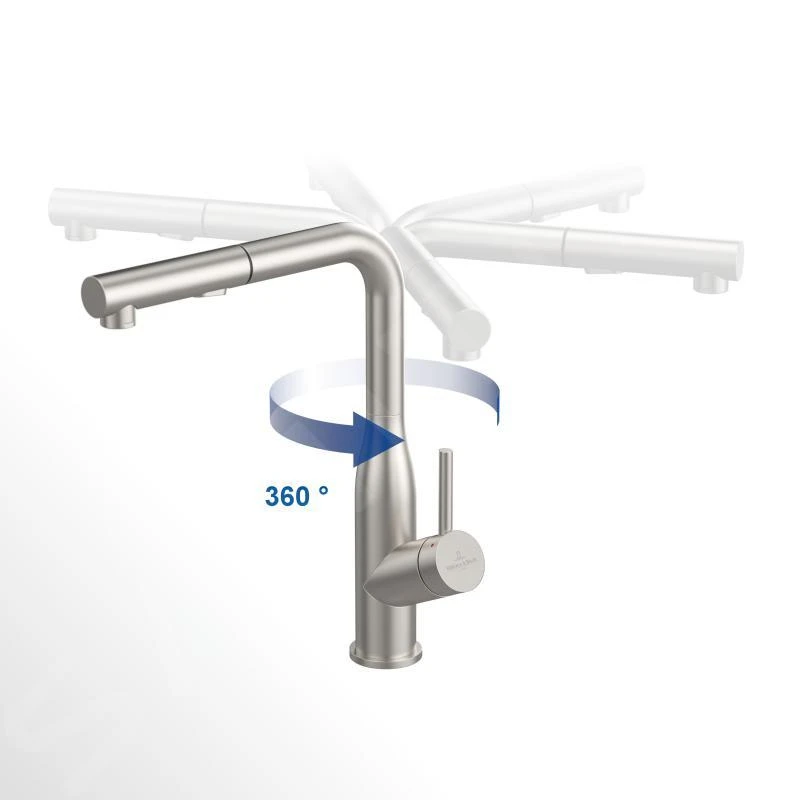 Villeroy & Boch Subway Style Shower - Keukenkraan Met Uittrekbare Sproeikop, Rvs 928500LC - Afbeelding 4