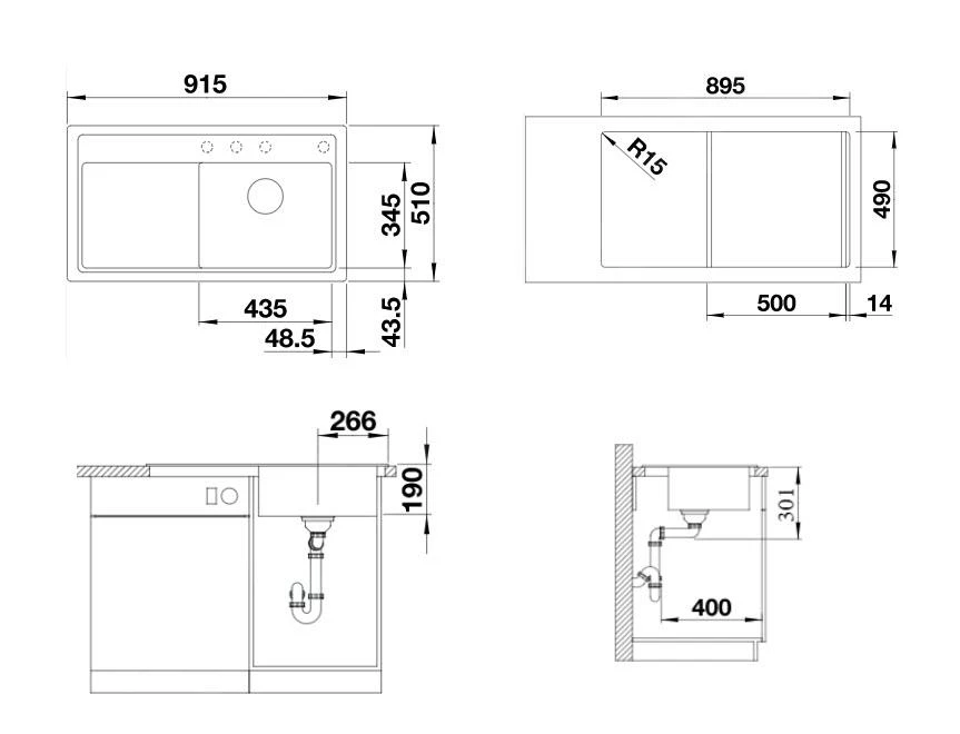 Blanco Zenar 5 - Silgranit Spoelbak, 915x510 Mm, InFino, Grijze Rots 523935 - Afbeelding 2