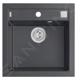 Alveus Formic - Granieten Spoelbak 520x510 Mm, Met Draaiknopbediening, Carbon 1107890