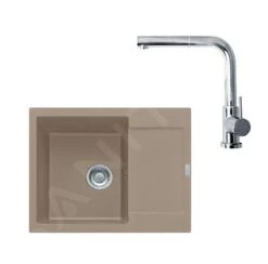 Franke Sets - Keukenset G8, Fragraniet Spoelbak MRG 611-62 En Keukenkraan FN 0147.031, Kasjmier/chroom 114.0510.263