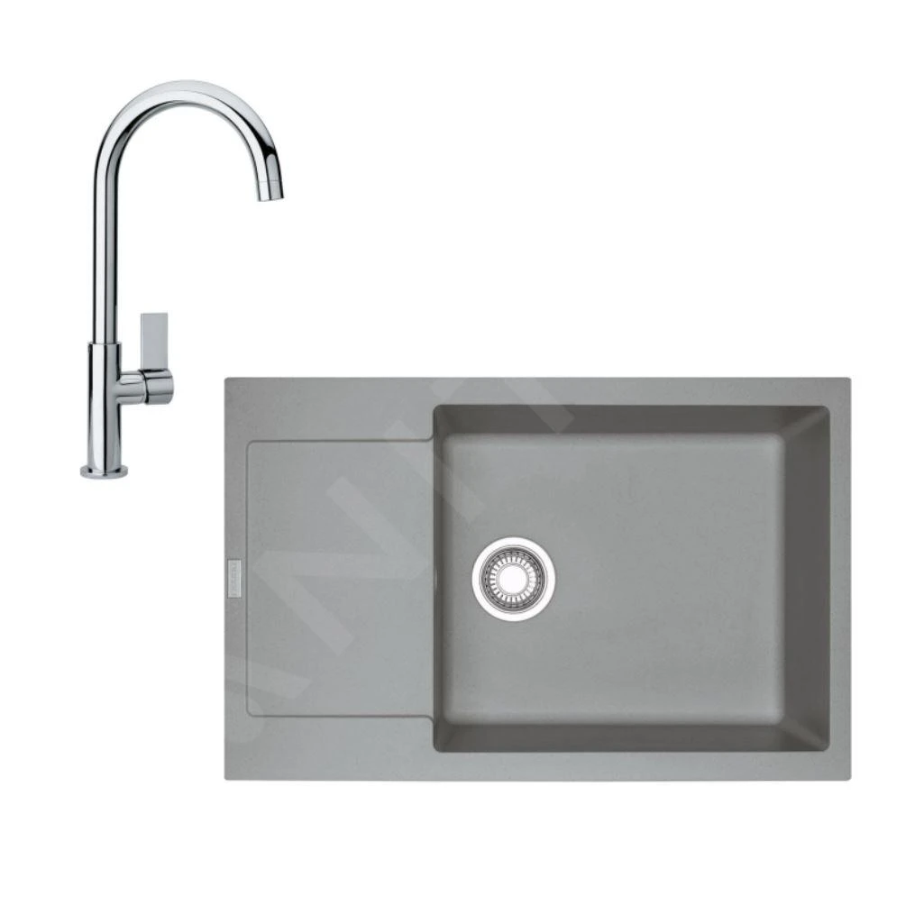 Franke Sets - Keukenset G169, Fragraniet Spoelbak MRG 611-78 BB En Keukenkraan FP 0408.031, Grijze Steen/chroom 114.0587.961