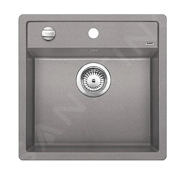 Blanco Dalago 5 - Silgranit Spoelbak, 515x510 Mm, Draaiknopbediening, Aluminium 518522