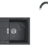 Franke Sets - Set T84, Tectonite Spoelbak S2D 611-78, Zwart + Keukenkraan FP 9000, Onyx NEW 143.0618.726