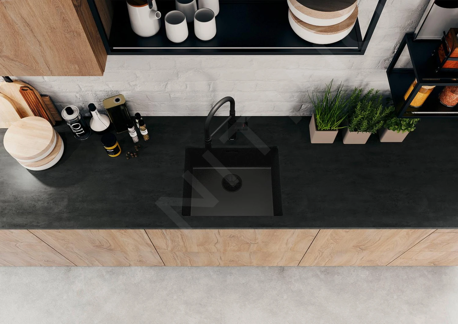 Blanco Subline 500 - Silgranit Spoelbak, 530x460 Mm, Black Edition, Zwart 526340 - Afbeelding 4