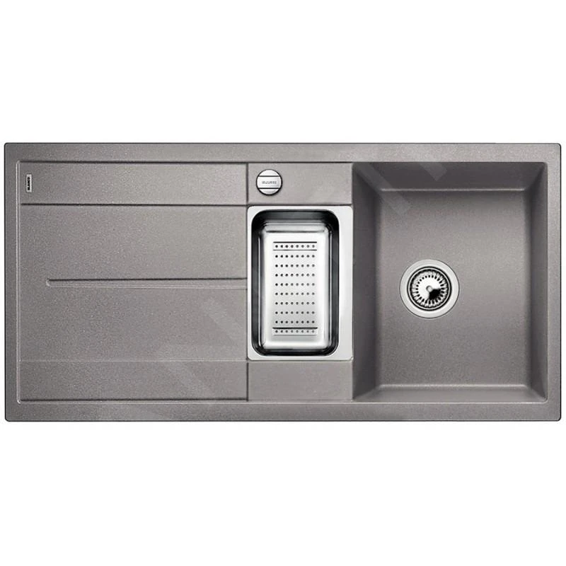 Blanco Metra 6 - Silgranit Spoelbak, 1000x500 Mm, Met Draaiknopbediening, Aluminium 513045