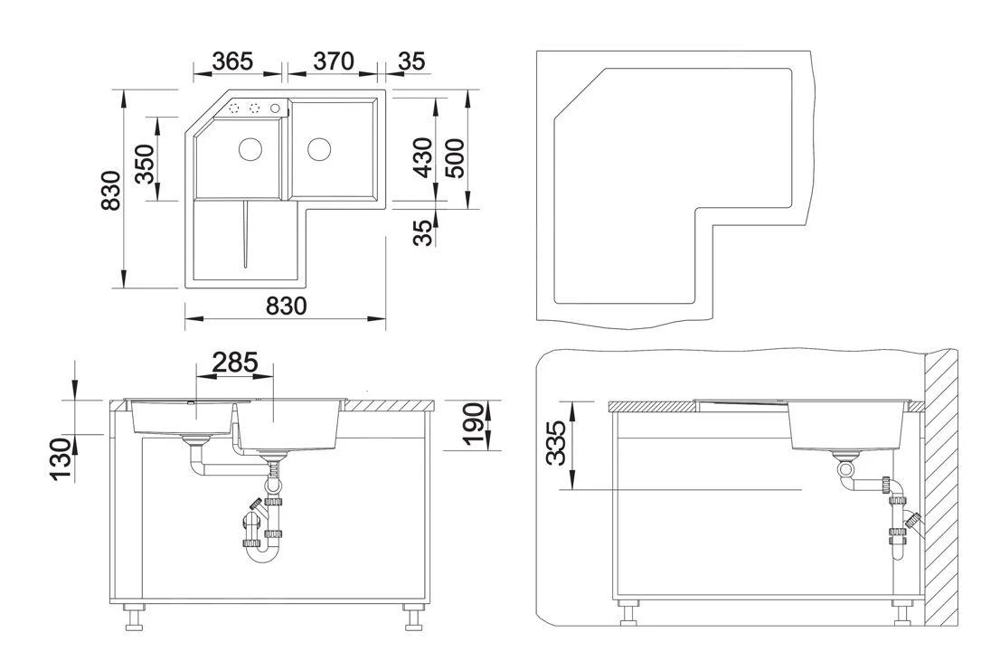 Blanco Metra 9 - Silgranit Spoelbak, 830x830 Mm, Zacht Wit 526801 - Afbeelding 2