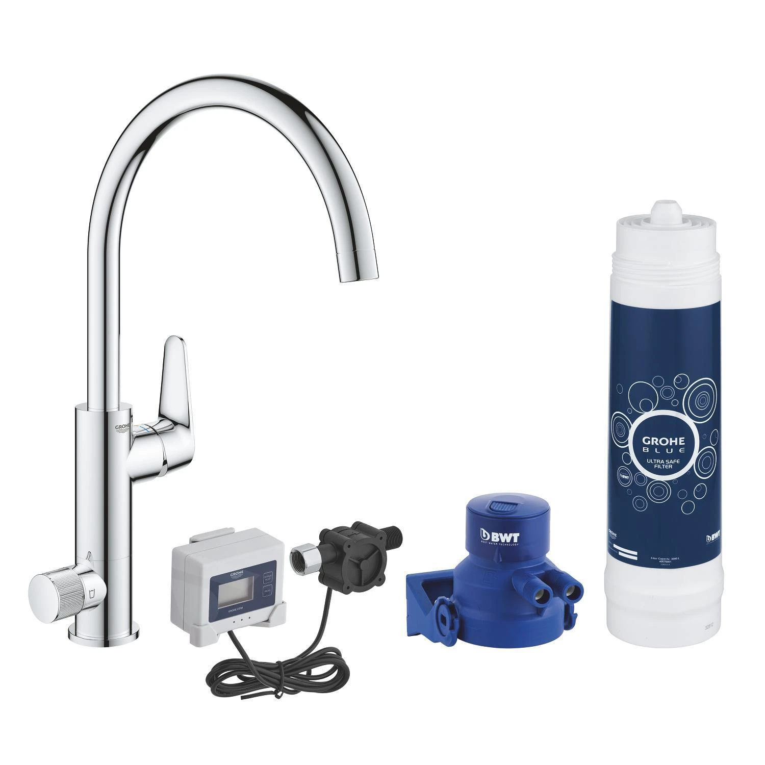 Grohe Blue Pure - BauCurve Keukenkraan Met UltraSafe Filtratie, Chroom 30386000