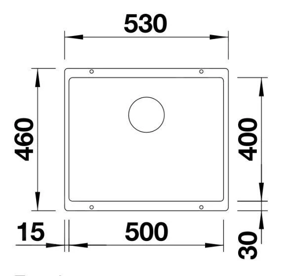 Blanco Subline 500 - Silgranit Spoelbak, 530x460 Mm, Black Edition, Zwart 526340 - Afbeelding 2