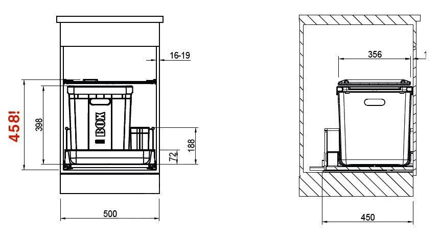 Franke Sorters - Inbouw Prullenbak 350-50 121.0307.554 - Afbeelding 2