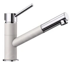 Blanco Kano S - Keukenkraan Met Uittrekbare Sproeikop, Wit/chroom 525040