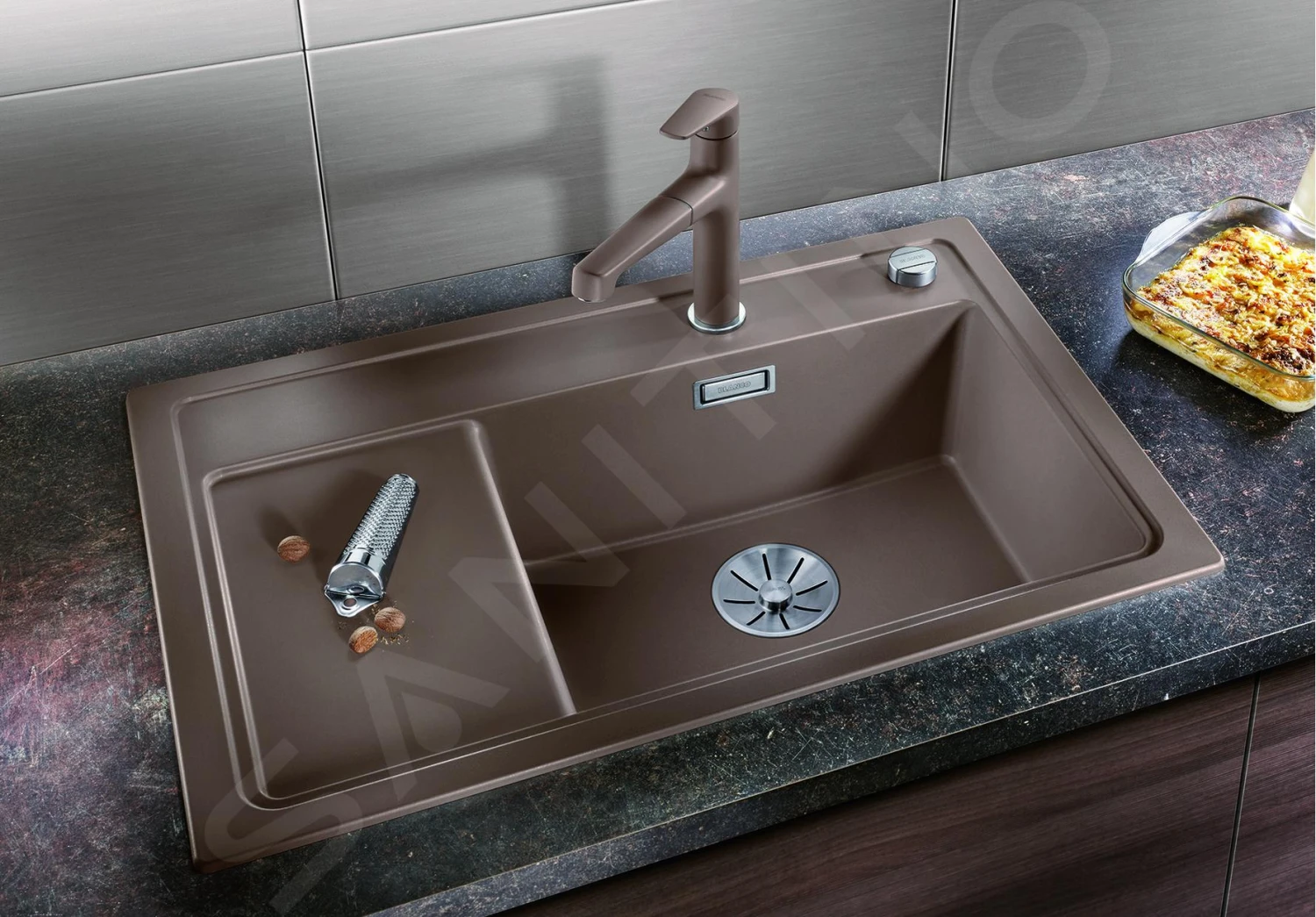 Blanco Zenar XL 6 - Silgranit Spoelbak, 780x510 Mm, Met Draaiknopbediening En Accessoires, Zwart 526051 - Afbeelding 3