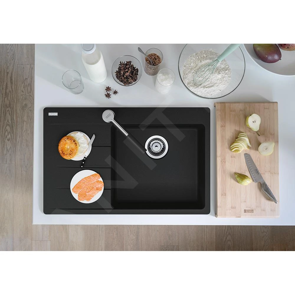 Franke Centro - Fragraniet Spoelbak CNG 611-78 TL/7, 780x500 Mm, Mat Zwart 114.0637.506 - Afbeelding 3