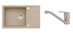 Alveus Sets - Set Spoelbak Intermezzo 130 En Keukenkraan Nina, Beige SETA014