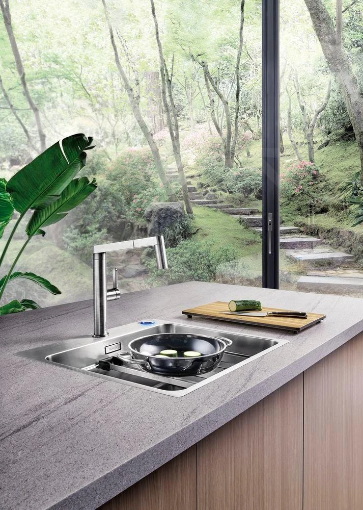 Blanco Etagon 500 - Spoelbak, 540x500 Mm, Met Verschillende Niveaus, InFino, Rvs 521748 - Afbeelding 6