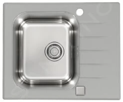 Alveus Altone - Spoelbak 600x500 Mm, Met Draaiknopbediening, Grijs Glas/rvs 1130526