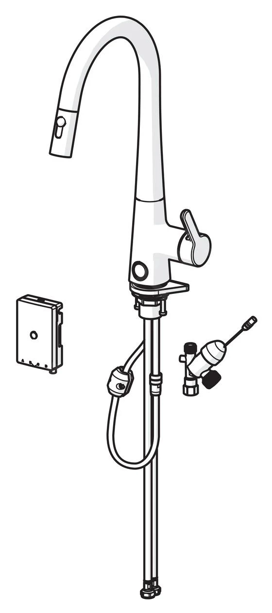 Hansa Designo - Keukenkraan Met Multiaansluiting, Elektronische Bediening, Chroom 51372283 - Afbeelding 3